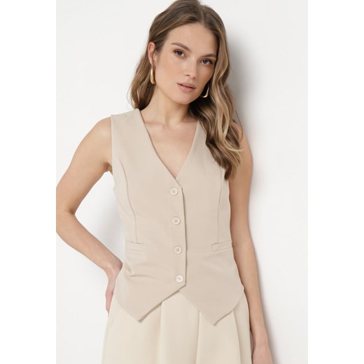 Kamizelka damska beżowa Born2be 