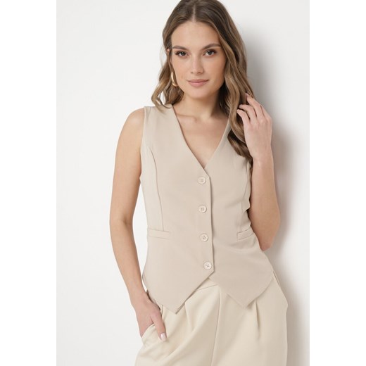 Beżowa kamizelka damska Born2be 
