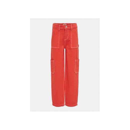 Kids ONLY Spodnie materiałowe Vilje 15316877 Czerwony Straight Fit ze sklepu MODIVO w kategorii Spodnie dziewczęce - zdjęcie 170309667
