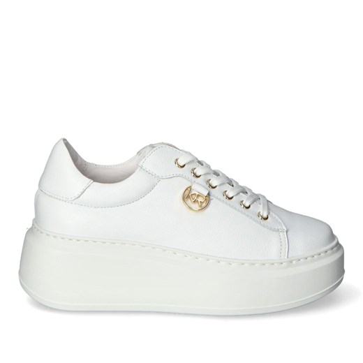 Buty sportowe damskie białe Karino sneakersy na platformie sznurowane na wiosnę 