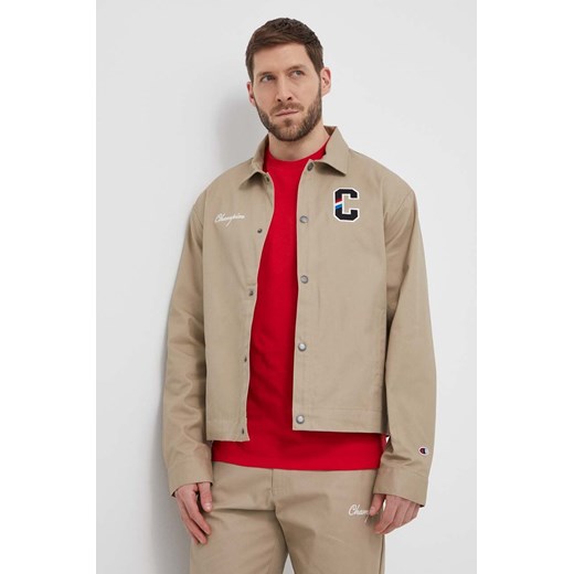 Champion kurtka koszulowa bawełniana kolor beżowy przejściowa 219859 ze sklepu ANSWEAR.com w kategorii Kurtki męskie - zdjęcie 170314019