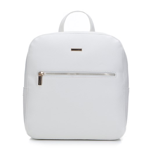 Damski plecak z ekoskóry prosty biały ze sklepu WITTCHEN w kategorii Plecaki - zdjęcie 170314818