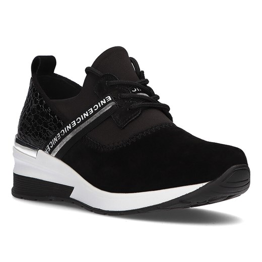 Skórzane sneakersy Filippo DP1388 BK czarne ze sklepu ButyButy.pl w kategorii Buty sportowe damskie - zdjęcie 170315319