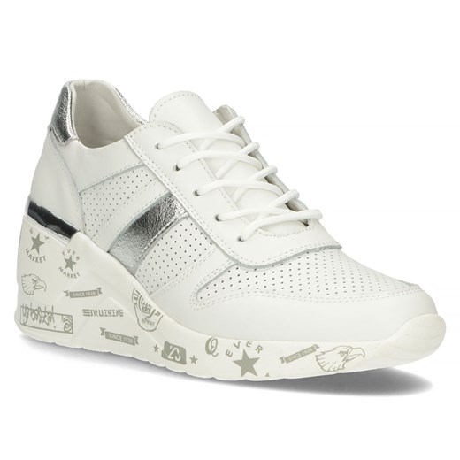Skórzane Sneakersy Filippo DP3550/22 WH białe ze sklepu ButyButy.pl w kategorii Buty sportowe damskie - zdjęcie 170315816