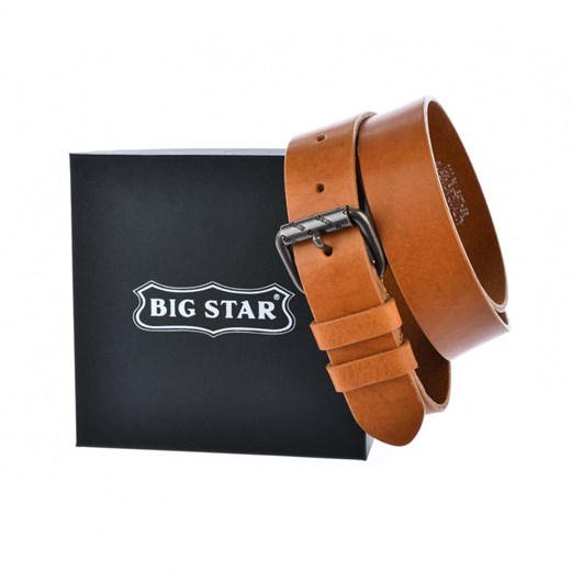 Skórzany męski pasek Big Star Shoes JJ675050 95cm brązowy ze sklepu ButyButy.pl w kategorii Paski męskie - zdjęcie 170316137