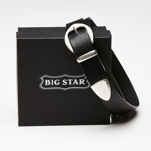 Skórzany pasek damski Big Star Shoes HH674165 80cm czarny ButyButy.pl