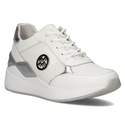 Skórzane sneakersy damskie Filippo DP3553/22 WH białe ze sklepu ButyButy.pl w kategorii Buty sportowe damskie - zdjęcie 170316259
