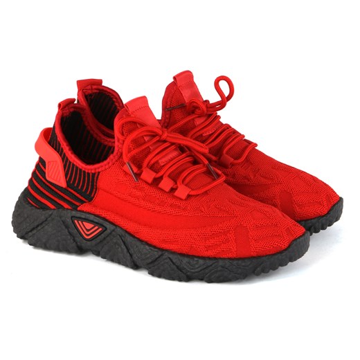 Sneakersy męskie Camo 7111-1 czerwony ze sklepu ButyButy.pl w kategorii Buty sportowe męskie - zdjęcie 170316368