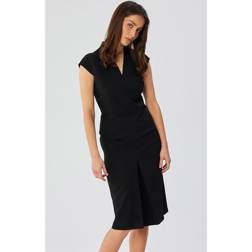 Czarna sukienka ołówkowa z podwójnym dekoltem S359, Kolor czarny, Rozmiar L, Stylove ze sklepu Primodo w kategorii Sukienki - zdjęcie 170320828