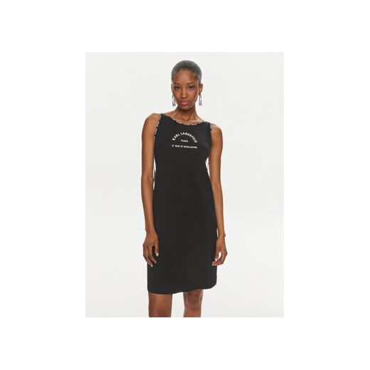 KARL LAGERFELD Sukienka letnia 241W2224 Czarny Regular Fit ze sklepu MODIVO w kategorii Sukienki - zdjęcie 170323089