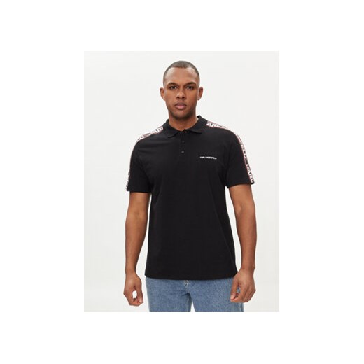 KARL LAGERFELD Polo 241M2206 Czarny Regular Fit ze sklepu MODIVO w kategorii T-shirty męskie - zdjęcie 170323497