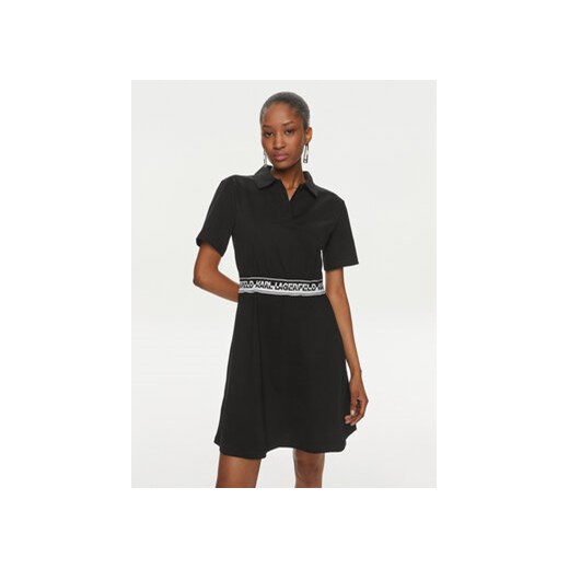KARL LAGERFELD Sukienka codzienna 241W1350 Czarny Regular Fit ze sklepu MODIVO w kategorii Sukienki - zdjęcie 170325055
