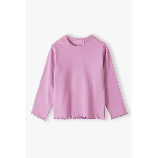 Różowa bluzka dziewczęca w prążki - długi rękaw - 5.10.15. ze sklepu 5.10.15 w kategorii Bluzki dziewczęce - zdjęcie 170326135