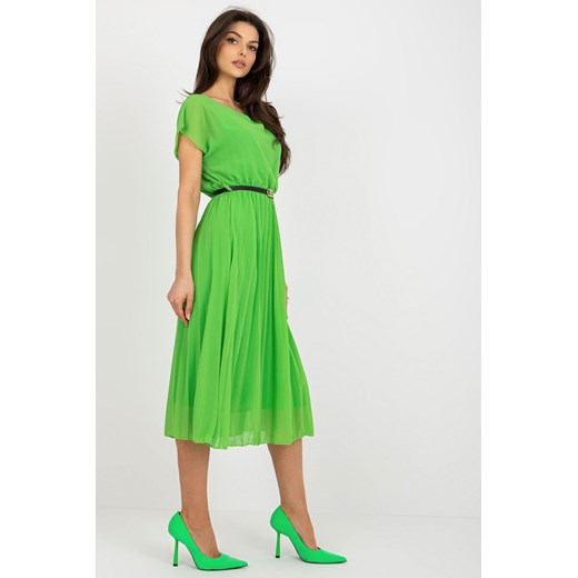 Jasnozielona plisowana sukienka z wiskozą Italy Moda one size 5.10.15