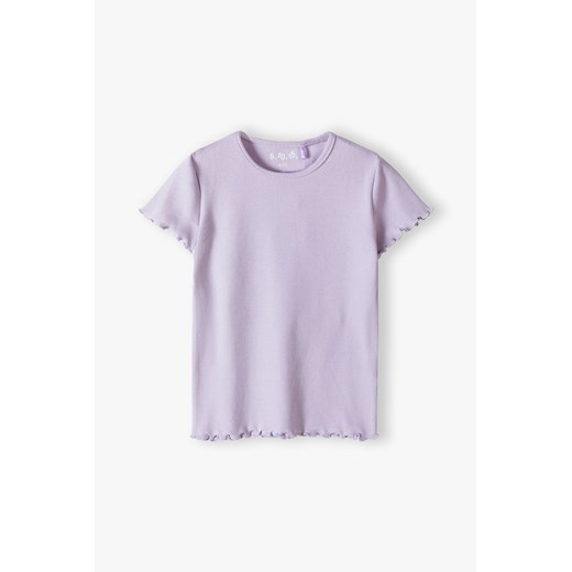 Fioletowy t-shirt w prążki - 5.10.15. ze sklepu 5.10.15 w kategorii Bluzki dziewczęce - zdjęcie 170326195