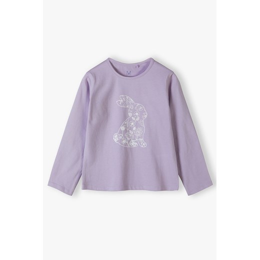 Fioletowa bluzka dziewczęca z królikiem - Max&Mia ze sklepu 5.10.15 w kategorii Bluzki dziewczęce - zdjęcie 170326285