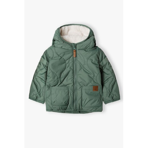 Zielona pikowana kurtka dla niemowlaka ze sklepu 5.10.15 w kategorii Kombinezony i kurtki - zdjęcie 170326336