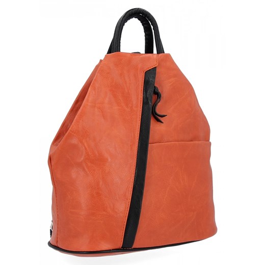 Uniwersalny Plecak Damski XL firmy Hernan HB0136-L Pomarańczowy ze sklepu PaniTorbalska w kategorii Plecaki - zdjęcie 170327506