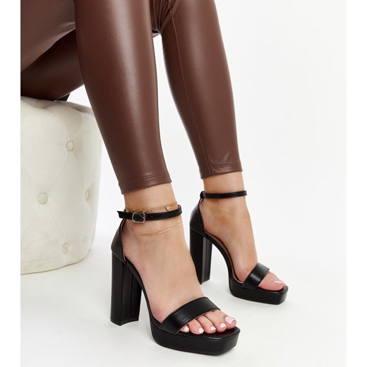 Czarne sandały na wysokim słupku Nariman ze sklepu gemre w kategorii Sandały damskie - zdjęcie 170327879