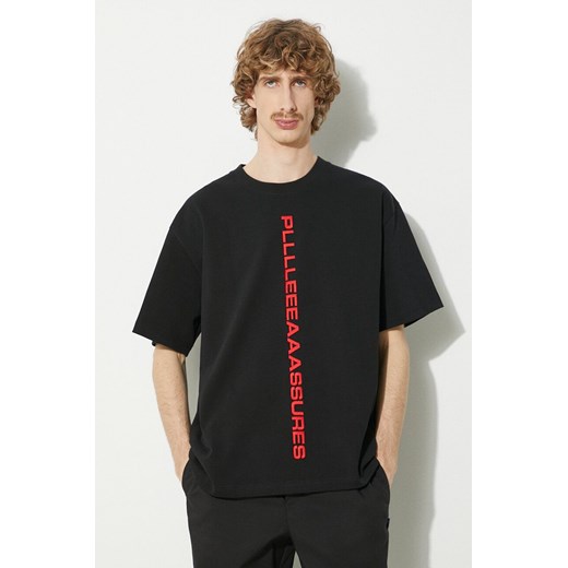 PLEASURES t-shirt bawełniany Drag Heavyweight Shirt męski kolor czarny z aplikacją P23W034.BLACK ze sklepu PRM w kategorii T-shirty męskie - zdjęcie 170329526