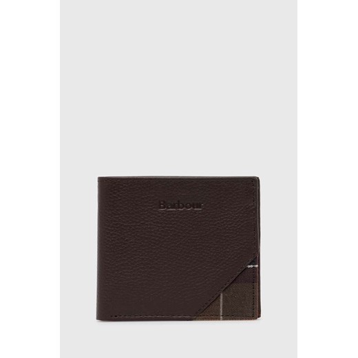 Barbour portfel skórzany męski kolor brązowy MLG0063 ze sklepu PRM w kategorii Portfele męskie - zdjęcie 170329716