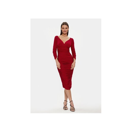 NORMA KAMALI Sukienka koktajlowa KK2203PL295004 Czerwony Slim Fit ze sklepu MODIVO w kategorii Sukienki - zdjęcie 170330247