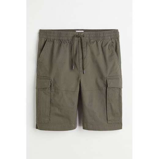 H & M - Szorty cargo z diagonalu Regular Fit - Zielony H & M S H&M