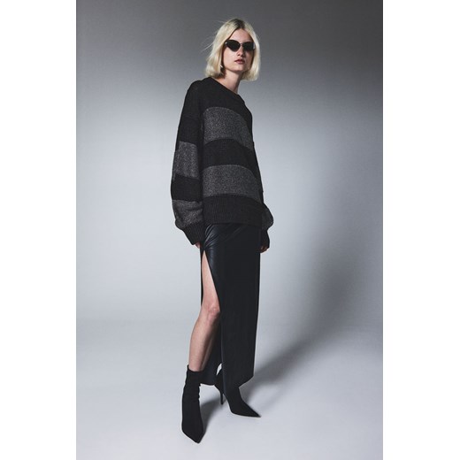 H & M - Sweter w błyszczące paski - Czarny H & M S H&M