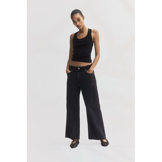 H & M - Wide High Ankle Jeans - Szary H & M 40 H&M