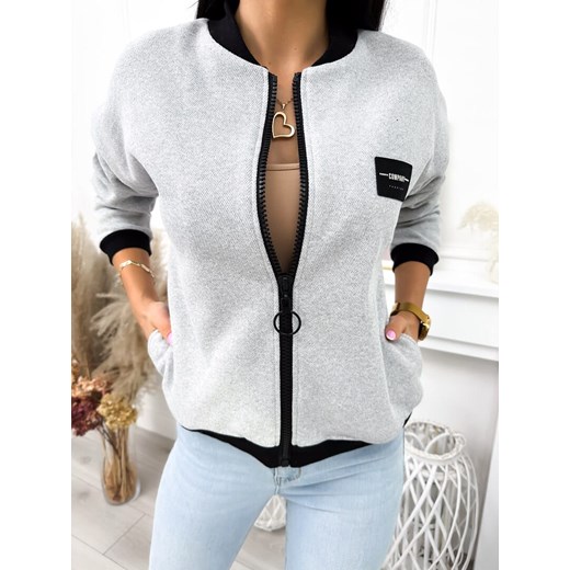 Szara Rozpinana Bluza Modnakiecka.pl 42 ModnaKiecka.pl