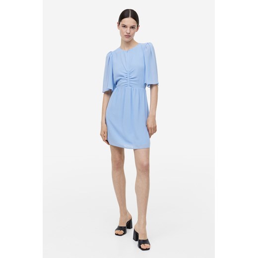 H & M - Sukienka z motylkowym rękawem - Niebieski H & M XS H&M