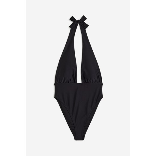 H & M - Kostium kąpielowy z mocowaniem na karku High-leg - Czarny ze sklepu H&M w kategorii Stroje kąpielowe - zdjęcie 170335228