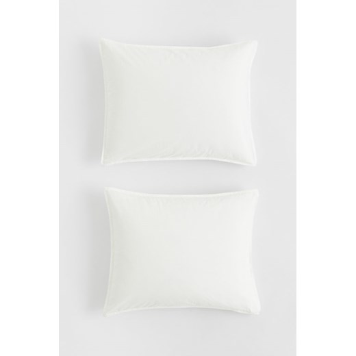 H & M - Bawełniana poszewka 2-pak - Biały ze sklepu H&M w kategorii Poszewki na poduszki - zdjęcie 170335438