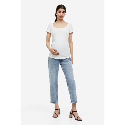H & M - MAMA Straight Ankle Jeans - Niebieski ze sklepu H&M w kategorii Spodnie ciążowe - zdjęcie 170335447