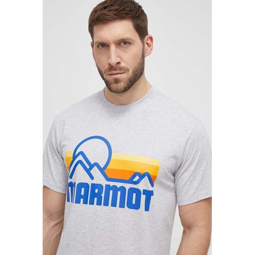 Marmot t-shirt Coastal męski kolor szary z nadrukiem ze sklepu ANSWEAR.com w kategorii T-shirty męskie - zdjęcie 170339577