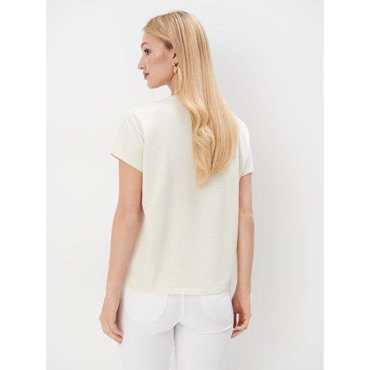 Mohito - T-shirt w kwiaty - kremowy Mohito L Mohito