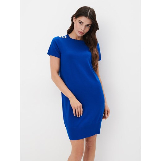 Mohito - Dopasowana niebieska sukienka mini - niebieski ze sklepu Mohito w kategorii Sukienki - zdjęcie 170340789