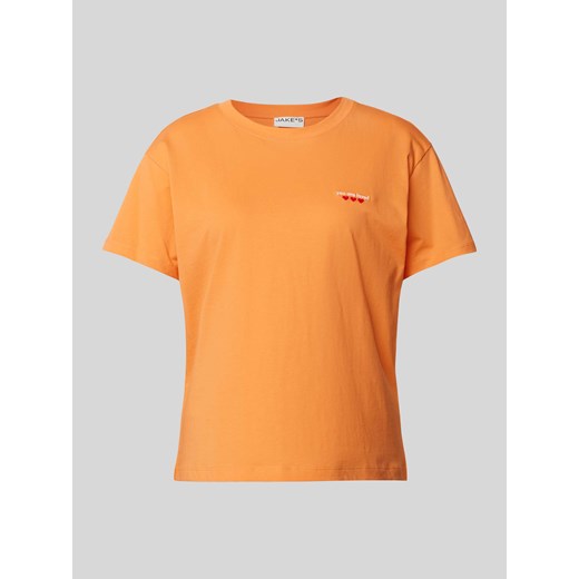 T-shirt z wyhaftowanym napisem ze sklepu Peek&Cloppenburg  w kategorii Bluzki damskie - zdjęcie 170342367