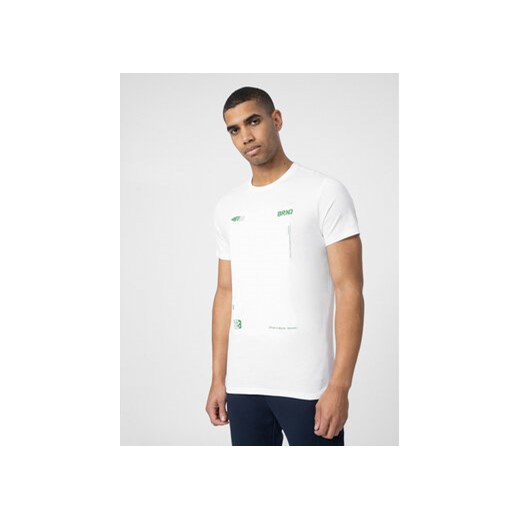 4F T-Shirt 4FSS23TTSHM311 Biały Regular Fit ze sklepu MODIVO w kategorii T-shirty męskie - zdjęcie 170343249