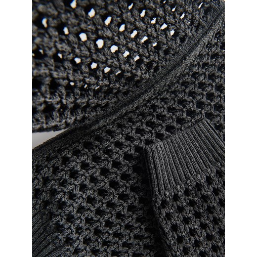 Reserved - Ażurowy sweter z połyskiem - czarny ze sklepu Reserved w kategorii Swetry dziewczęce - zdjęcie 170343858