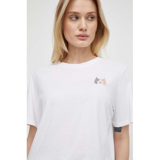 G-Star Raw t-shirt bawełniany damski kolor biały ze sklepu ANSWEAR.com w kategorii Bluzki damskie - zdjęcie 170345277