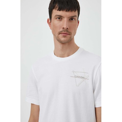 Calvin Klein t-shirt bawełniany męski kolor biały z nadrukiem K10K112482 ze sklepu ANSWEAR.com w kategorii T-shirty męskie - zdjęcie 170345326