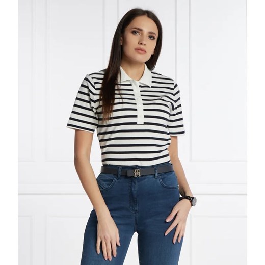 Bluzka damska Tommy Hilfiger z kołnierzykiem z elastanu