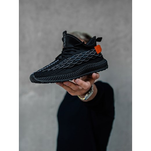 Męskie lekkie buty sneakersy sznurowane - czarne V3 OM-FOKS-0141 ze sklepu ombre w kategorii Buty sportowe męskie - zdjęcie 170385669
