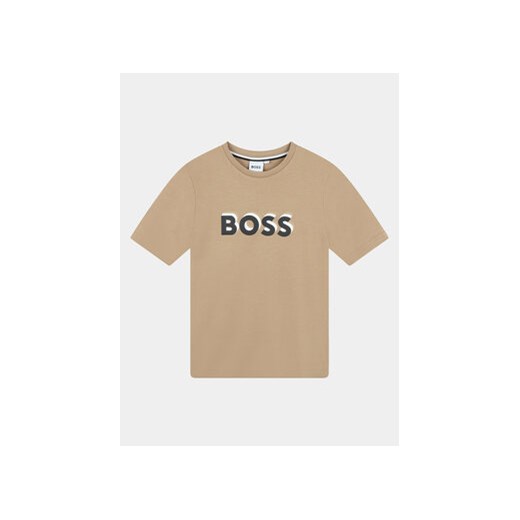 Boss T-Shirt J50723 D Beżowy Regular Fit ze sklepu MODIVO w kategorii T-shirty chłopięce - zdjęcie 170391439