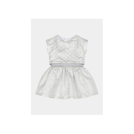 Karl Lagerfeld Kids Sukienka codzienna Z30121 S Écru Regular Fit ze sklepu MODIVO w kategorii Sukienki dziewczęce - zdjęcie 170391467
