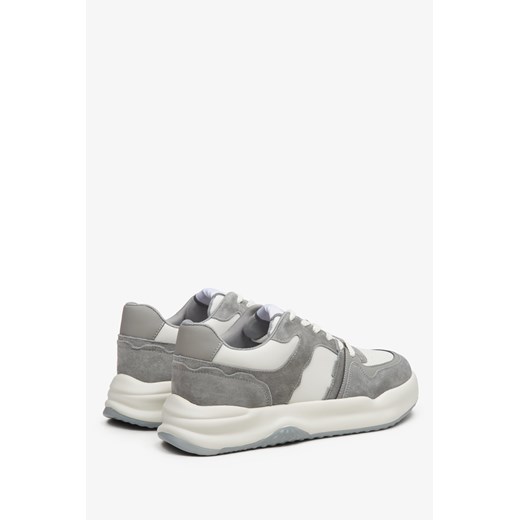 Estro: Szaro-białe sneakersy damskie ze skóry i zamszu Estro 39 Estro