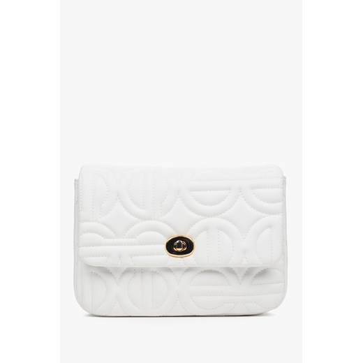 Estro: Mała biała torebka damska ze złotym łańcuszkiem ze sklepu Estro w kategorii Kopertówki - zdjęcie 170395316