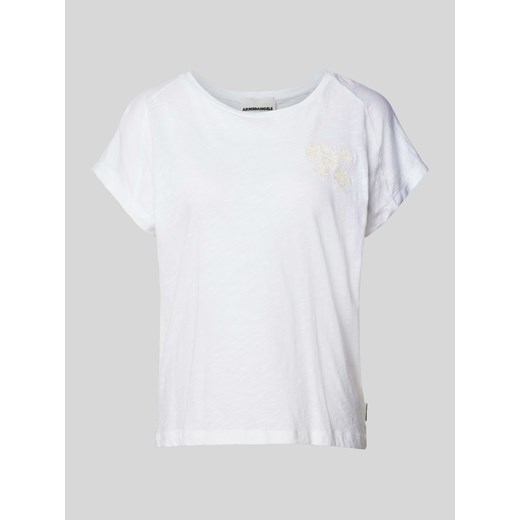 T-shirt z kwiatowym haftem model ‘ONELIAA FAANCY’ ze sklepu Peek&Cloppenburg  w kategorii Bluzki damskie - zdjęcie 170397088