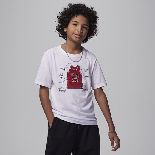 T-shirt dla dużych dzieci z nadrukiem Jordan - Biel Jordan S Nike poland